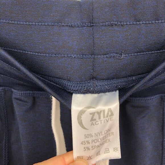Zyia Active Sweatpants Womens Small Joggers Dark Blue Drawstring Pull On Tapered - Picture 4 of 14